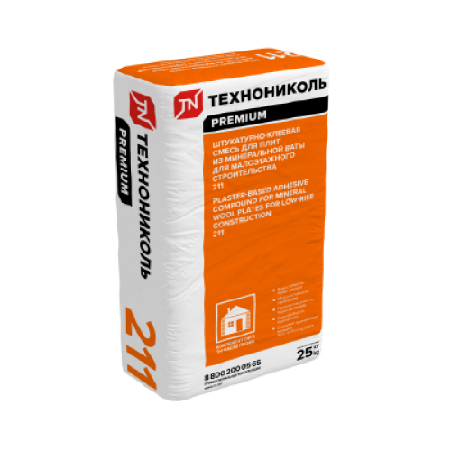 ТЕХНОНИКОЛЬ Штукатурно-клеевая смесь для плит из минеральной ваты ТЕХНОНИКОЛЬ 211 (604099) в Москве