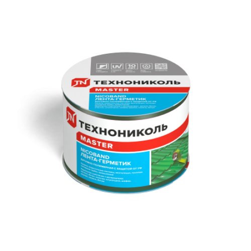 ТЕХНОНИКОЛЬ Лента-герметик NICOBAND зеленый 3м х 7,5см ГП (коробка 16 рулонов) (343832) в Москве