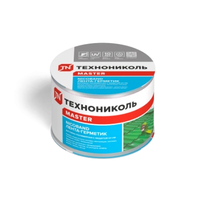 ТЕХНОНИКОЛЬ Лента-герметик NICOBAND серебристый 3м х 7,5см ГП (коробка 16 рулонов) (343859) ТЕХНОНИКОЛЬ Лента-герметик NICOBAND серебристый 3м х 7,5см ГП (коробка 16 рулонов) (343859)