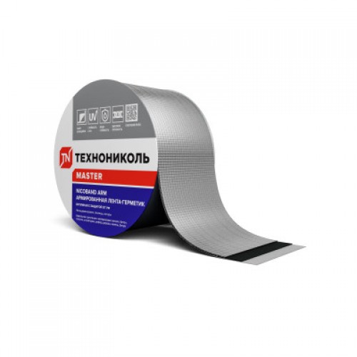 ТЕХНОНИКОЛЬ NICOBAND ARM (армированный) серебристый 10м х 15см ГП (коробка 2 рулона) (581106) в Москве
