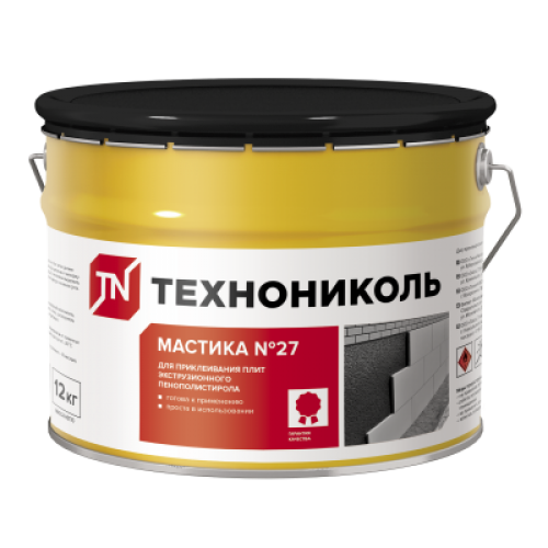 ТЕХНОНИКОЛЬ Мастика приклеивающая ТЕХНОНИКОЛЬ №27, ведро, 12 кг (353153) в Москве