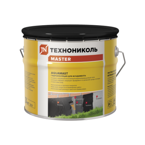 ТЕХНОНИКОЛЬ Мастика битумная AquaMast, ведро 3 кг (420915) в Москве