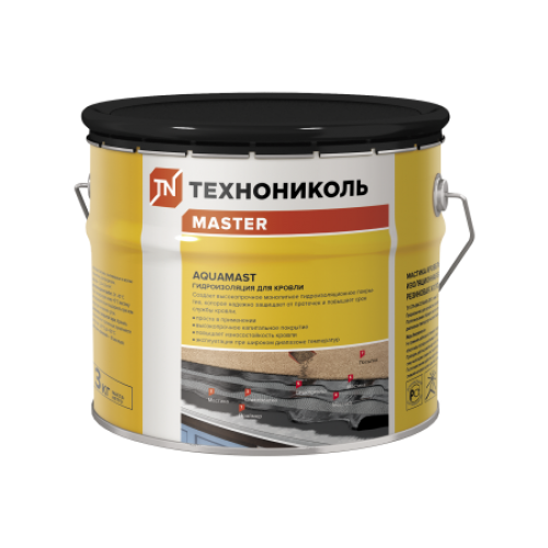 ТЕХНОНИКОЛЬ Мастика битумно-резиновая AquaMast, коробка (4 ведра по 3 кг) (420918) в Москве