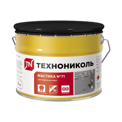 ТЕХНОНИКОЛЬ Мастика герметизирующая ТЕХНОНИКОЛЬ №71, ведро 3кг (450121) в Москве