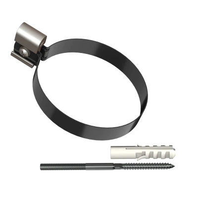 ТЕХНОНИКОЛЬ ТН ПВХ 125/82 мм, хомут трубы металлический 140 мм, Черный 9017 (074223) ТЕХНОНИКОЛЬ ТН ПВХ 125/82 мм, хомут трубы металлический 140 мм, Черный 9017 (074223)