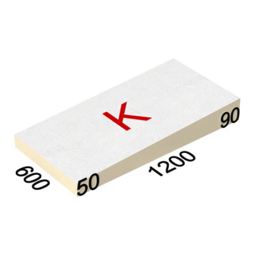 ТЕХНОНИКОЛЬ LOGICPIR Slope -3,4% (K) СХМ/СХМ 1200х600х50-90 (упак, 8 плит, 5,7600 кв.м) (645014) в Москве
