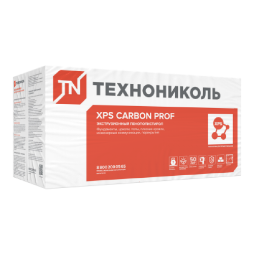 ТЕХНОНИКОЛЬ XPS CARBON PROF 1180х580х40-L (10 плит, 6,844 кв.м) (582405) в Москве