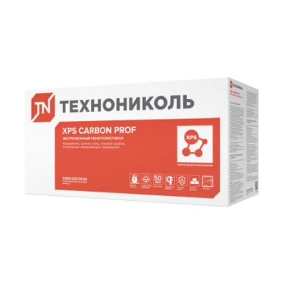 ТЕХНОНИКОЛЬ XPS CARBON PROF 1180х580 Толщина плиты, мм; Кол-во в упаковке: 50; 8 плит (582406) ТЕХНОНИКОЛЬ XPS CARBON PROF 1180х580 Толщина плиты, мм; Кол-во в упаковке: 50; 8 плит (582406)